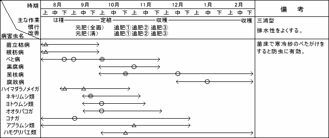 作物別環境保全型農業栽培の手引き：キャベツ／晩夏まき冬どり栽培